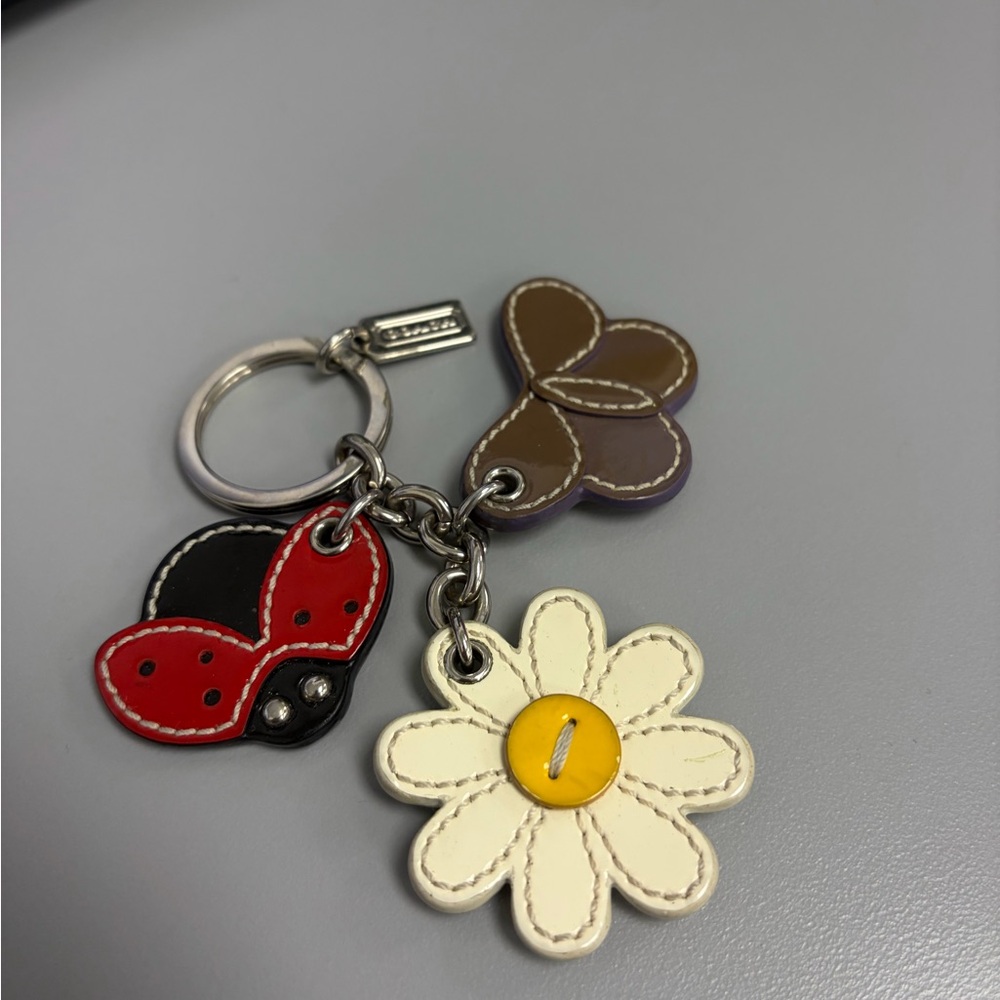 Rare Coach Butterfly, Flower and Ladybug Keychain - Picture 3 of 5